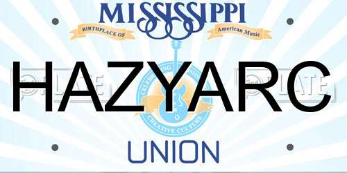 HAZYARC Mississippi License Plate