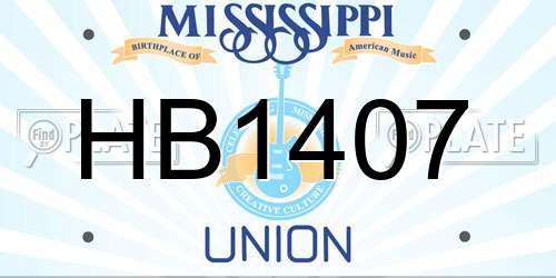 HB1407 Mississippi License Plate