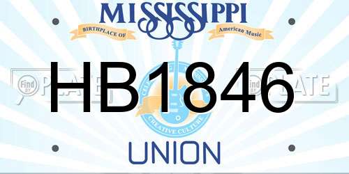 HB1846 Mississippi License Plate