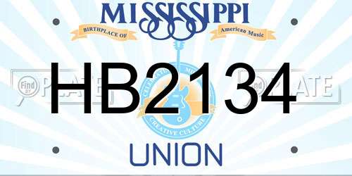 HB2134 Mississippi License Plate