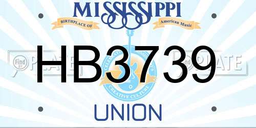 HB3739 Mississippi License Plate