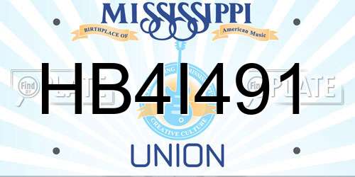 HB4I491 Mississippi License Plate