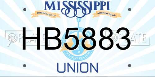 HB5883 Mississippi License Plate