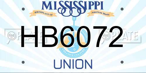 HB6072 Mississippi License Plate