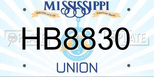 HB8830 Mississippi License Plate