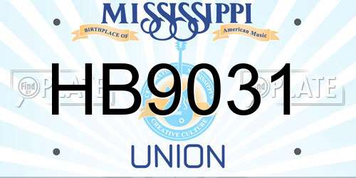 HB9031 Mississippi License Plate