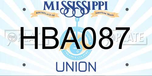 HBA087 Mississippi License Plate
