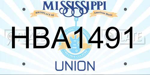 HBA1491 Mississippi License Plate