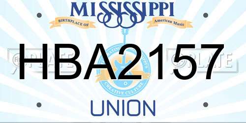 HBA2157 Mississippi License Plate