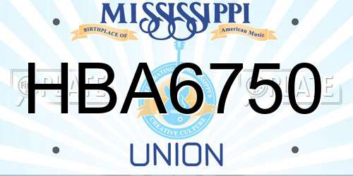 HBA6750 Mississippi License Plate