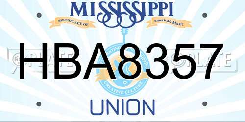 HBA8357 Mississippi License Plate