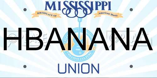 HBANANA Mississippi License Plate