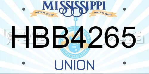 HBB4265 Mississippi License Plate