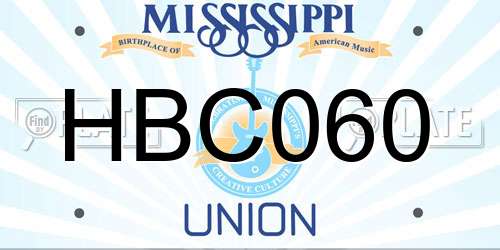 HBC060 Mississippi License Plate