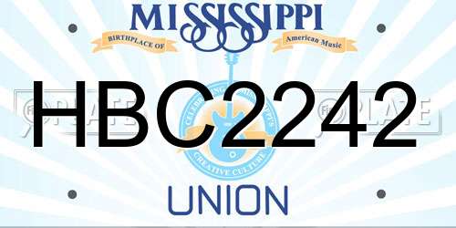 HBC2242 Mississippi License Plate