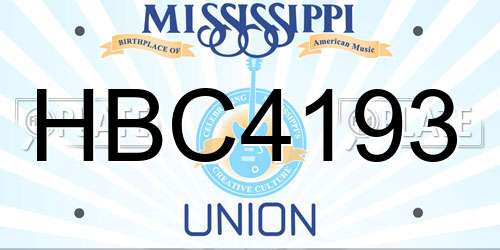 HBC4193 Mississippi License Plate