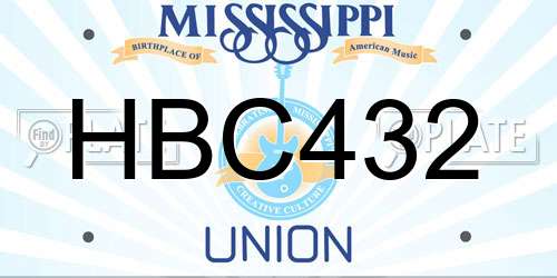 HBC432 Mississippi License Plate