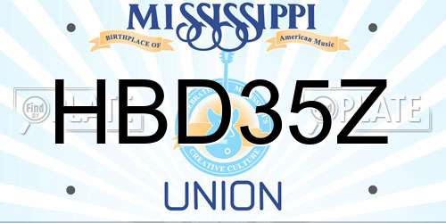 HBD35Z Mississippi License Plate