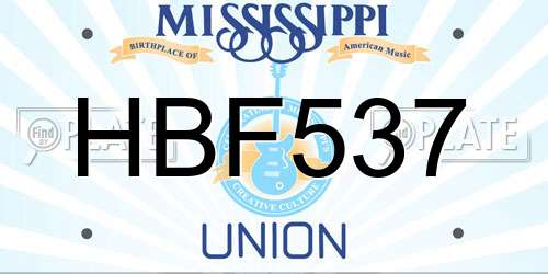 HBF537 Mississippi License Plate