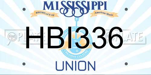 HBI336 Mississippi License Plate