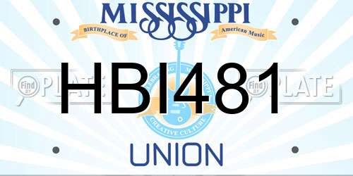 HBI481 Mississippi License Plate