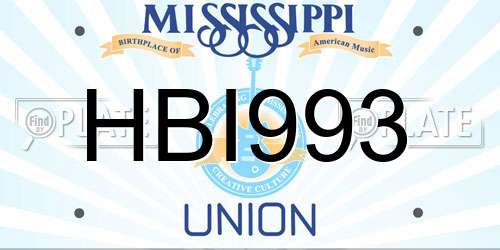 HBI993 Mississippi License Plate