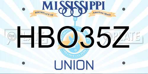 HBO35Z Mississippi License Plate