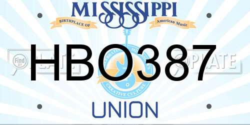 HBO387 Mississippi License Plate