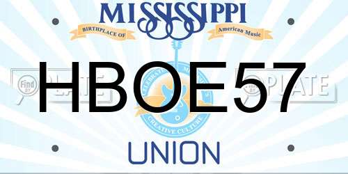 HBOE57 Mississippi License Plate