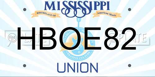 HBOE82 Mississippi License Plate