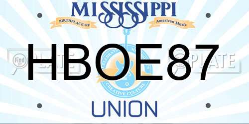 HBOE87 Mississippi License Plate
