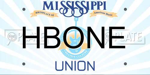 HBONE Mississippi License Plate