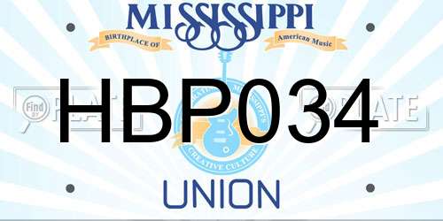 HBP034 Mississippi License Plate