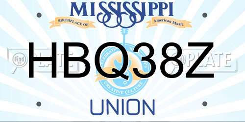 HBQ38Z Mississippi License Plate