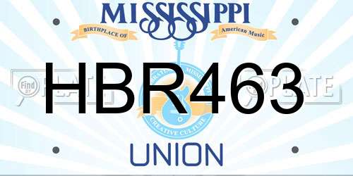 HBR463 Mississippi License Plate