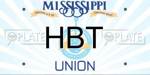 HBT Mississippi License Plate
