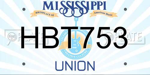 HBT753 Mississippi License Plate