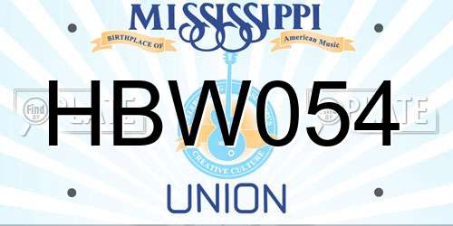 HBW054 Mississippi License Plate