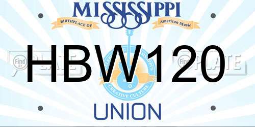 HBW120 Mississippi License Plate