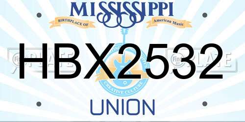 HBX2532 Mississippi License Plate