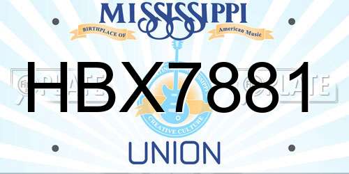 HBX7881 Mississippi License Plate