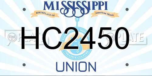 HC2450 Mississippi License Plate