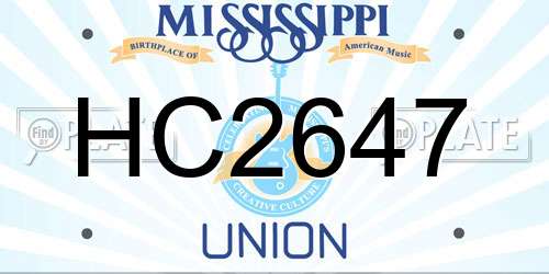 HC2647 Mississippi License Plate