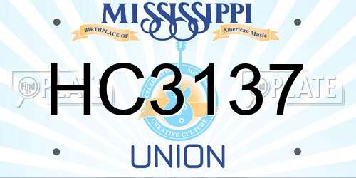 HC3137 Mississippi License Plate