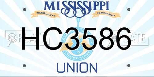 HC3586 Mississippi License Plate