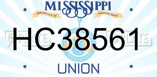 HC38561 Mississippi License Plate