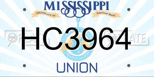 HC3964 Mississippi License Plate
