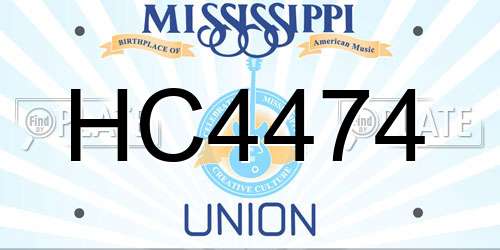 HC4474 Mississippi License Plate