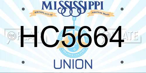 HC5664 Mississippi License Plate