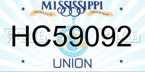 HC59092 Mississippi License Plate